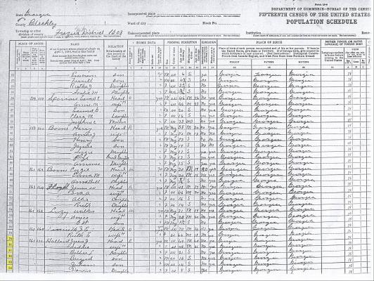1930 CENSUS
JESSE AND SIDDIE HOLLAND