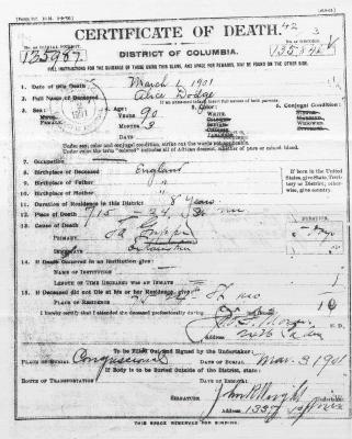 ALICE DODGE DEATH DERTIFICATE