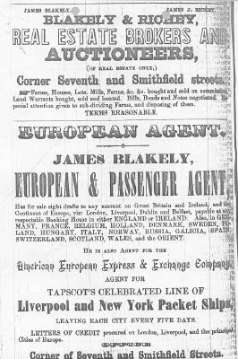 JAMES BLAKELY ADVERTISEMENT