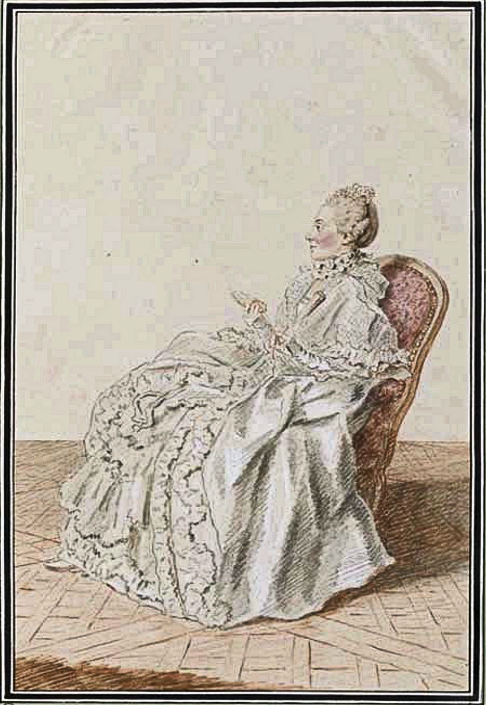 Madame De Valcourt by famous artist Carmontelle