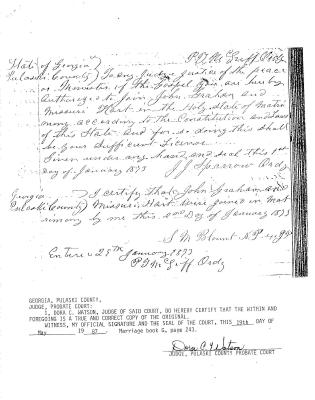 JOHN GRAHAM
MAZURA HART
MARRIAGE LICENSE