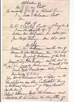 SALLIE SCOTT RICHARDSON
DAR APPLICATION