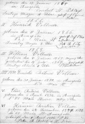 VOLLMER FAMILY REGISTER