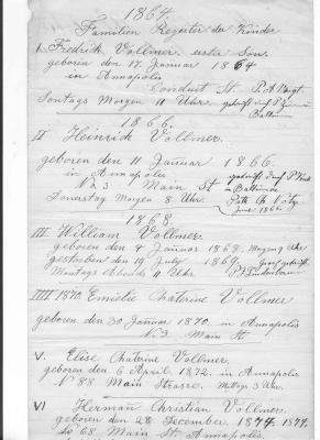 VOLLMER FAMILY REGISTER