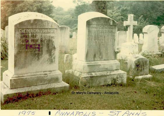 VOLLMER PLOT ST. MARY'S
ANNAPOLIS MARYLAND